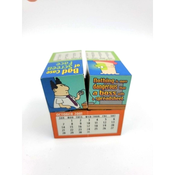 DILBERT Folding Cube Calendar 2001 Puzzle Block Comic Strip 3 X 3 - Picture 9 of 14